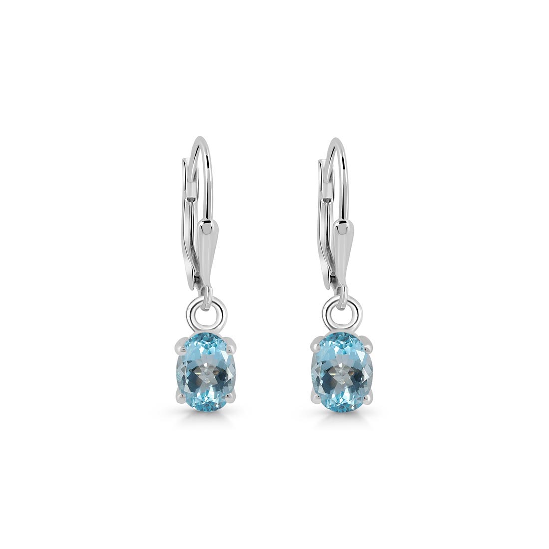 Blue Topaz Leverback Earring-(BTZ-SE-670.)